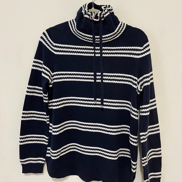 Dark blue Tommy Hilfiger sweater w/ white stripes - Picture 2 of 3